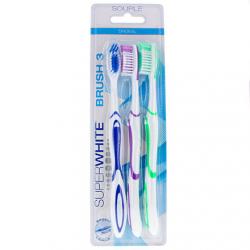 SUPERWHITE Brosse à dents BRUSH 3 souple lot de 3
