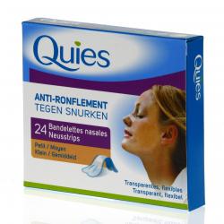 QUIES Bandelettes nasales anti-ronflement transparentes petites boite de 24
