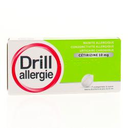 DRILL Allergie cétirizine 10mg boîte de 7 comprimés
