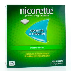 NICORETTE Menthe fraîche 2 mg sans sucre boîte de 210 gommes