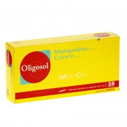 Manganèse-cuivre oligosol boîte de 28 ampoules