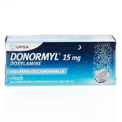 UPSA Donormyl 15 mg tube de 10 comprimés effervescents