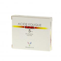 Acide folique ccd 5 mg boîte de 20 comprimés