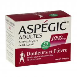 Aspégic adultes 1000 mg boîte de 30 sachets-doses