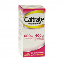 Caltrate vitamine d' 600 mg/400 ui flacon 60 comprimés