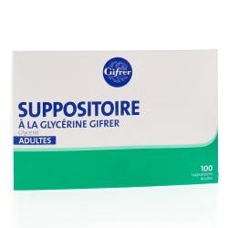GIFRER Suppositoire à la glycérine adultes boîte de 100 suppositoires