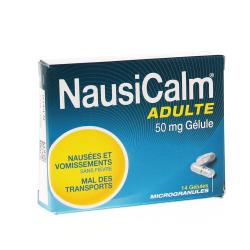 Nausicalm adultes 50 mg boîte de 14 gélules