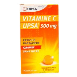 UPSA Vitamine C 500mg goût orange 2 tubes de 15 comprimés