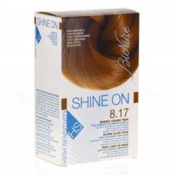 BIONIKE Shine On HS 8.17 Blond Clair Teck 1 tube coloration 50ml + 1 flacon révélateur 75ml + 1 sachet masque rééquilibrant 15ml + gants