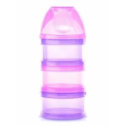DODIE Accessoire biberon - Boîte doseuse 3 compartiments roses