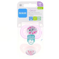 MAM Duo sucettes +18 mois anatomiques silicone REF 43