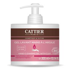 CATTIER Gel lavant mains à l'argile bio rose / abricot flacon pompe 200ml