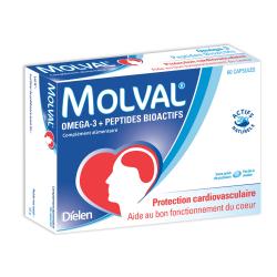 DIELEN Molval Oméga-3 + Peptides Bioactifs boîte de 60 capsules