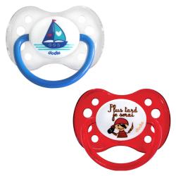DODIE Duo Sucettes +6 mois anatomiques silicone garçon REF A14 x 2