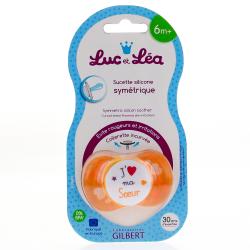 LUC ET LEA Sucette silicone symétrique 6m+ J'aime mon frère