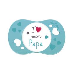LUC ET LEA Sucette silicone symétrique 6m+ J'aime mon papa