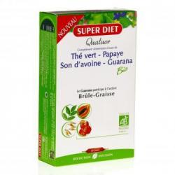 SUPER DIET Quatuor brule graisse bio 20 ampoules de 15ml boîte de 20 ampoules