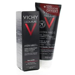 VICHY Homme Hydra Mag C soin hydratant anti-fatigue flacon 50ml + un gel douche hyra mag c offert