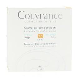 AVÈNE Couvrance correcteur de teint SPF30 poudrier 10g+ éponge applicatrice teinte 2.5 beige