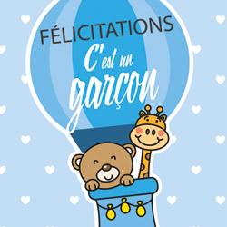 Carte cadeau : Félicitations c'est un Garçon