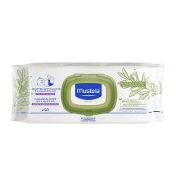 MUSTELA Lingettes nettoyantes à l'huile d'olive x 50
