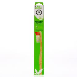 EKO BAMBOO Brosse à dents adulte en bambou poils souples rouge