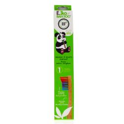 EKO BAMBOO Brosse à dents enfant en bambou poils souples rouge et bleue