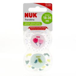 NUK Trendline lot de 2 sucettes fille physio 18 - 36 mois