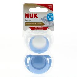 NUK Sucettes Genius lot de 2 garçon physio plus 6-18 mois