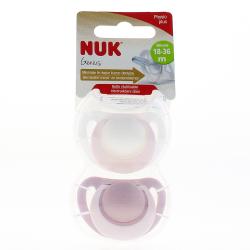 NUK Sucettes Genius lot de 2 fille physio plus 18-36 mois
