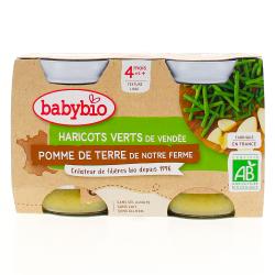 BABYBIO Légumes - Petits pots Haricots verts / Pommes de terre dès 4 mois 2x130g