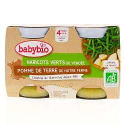 BABYBIO Petits pots Haricots verts / Pommes de terre dès 4 mois 2x130g