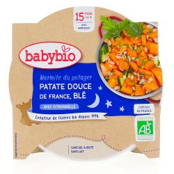 BABYBIO Repas du Soir - Petit plat Marmite de potager, patate douce, blé dès 15 mois 260g