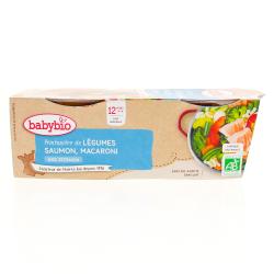 BABYBIO Petits bols Printanière de légumes, saumon macaroni dès 12 mois 2x200g