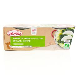 BABYBIO Trio de Pomme de terre du val de Loire , épinard, chèvre pot 200g x 2