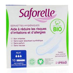SAFORELLE Serviettes Hygiéniques Nuit x 10