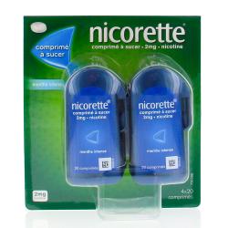 NICORETTE Comprimé à sucer 2 mg Goût menthe 20 comprimés x 4