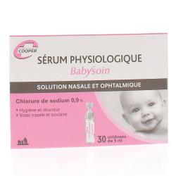 COOPER Sérum physiologique Babysoin unidoses 5 ml boite de 30