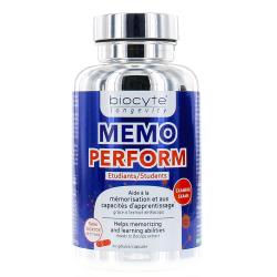 BIOCYTE Longevity memo perform étudiants 60 gélules