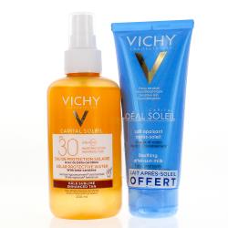 VICHY Capital soleil eau de protection SPF30 spray 200ml lait après-soleil 100ml OFFERT