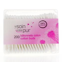 LE SOIN A L'ETAT PUR 200 Bâtonnets coton 100% biodégradables