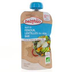 BABYBIO Mijoté de fenouil lentilles du Gers et bar 12mois 180g
