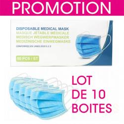 VANCH Masque médicaux jetables lot de 10 boîtes de 50