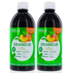 MILICAL Draineur goût thé vert/pêche lot de 2 x 500ml