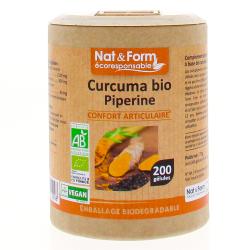 NAT & FORM Ecoresponsable - Curcuma Bio Piperine 200 gélules