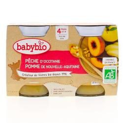 BABYBIO Fruits - Petits pots Pomme / Pêche dès 4 mois 2x130g