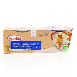 BABYBIO Repas du Soir - Bols Pâtes à la napolitaine Tomates d'Aquitaine 2x200g dès 8 mois