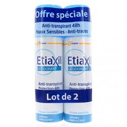 ETIAXIL Déodorant anti-transpirant lot de 2 aérosols de 150ml