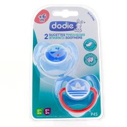 DODIE Duo Sucettes marin +6 mois physiologique silicone REF P45