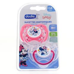 DODIE Sucettes anatomiques Minnie silicone x 2 +18 mois REF A66